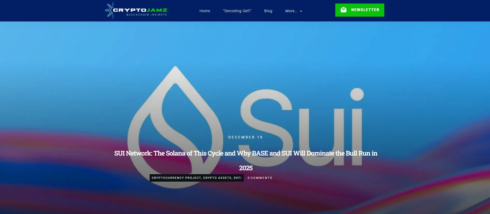SUI Network Blog Post on CryptoJamz_com SUI Blockchain